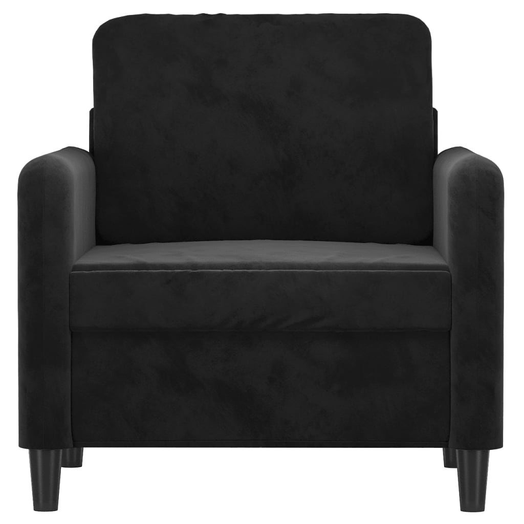 vidaXL Sillón de terciopelo negro 60 cm