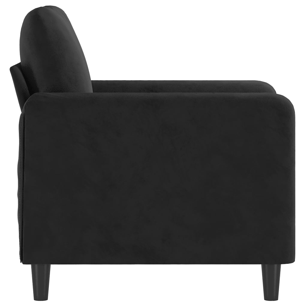 vidaXL Sillón de terciopelo negro 60 cm