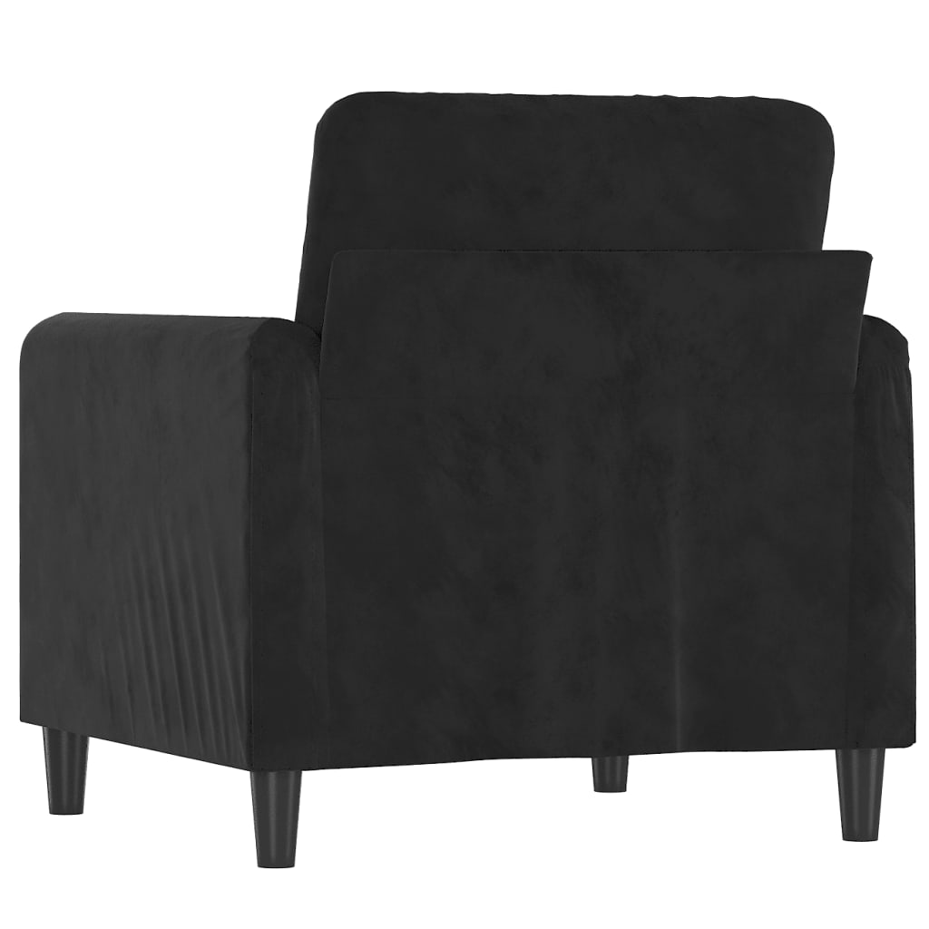 vidaXL Sillón de terciopelo negro 60 cm