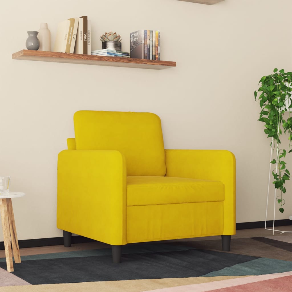 vidaXL Sillón de terciopelo amarillo 60 cm