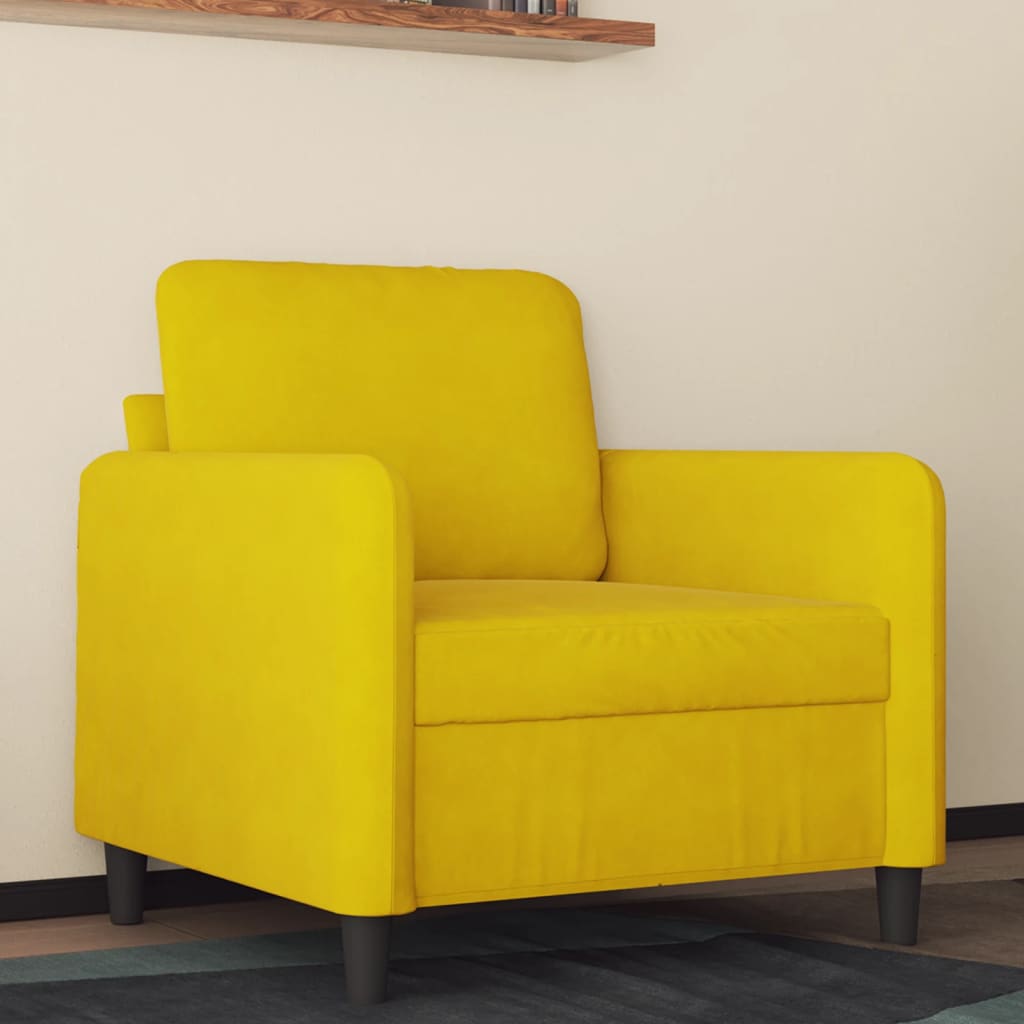 vidaXL Sillón de terciopelo amarillo 60 cm