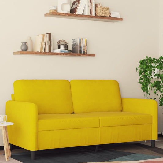 vidaXL Sofá de 2 plazas terciopelo amarillo 140 cm