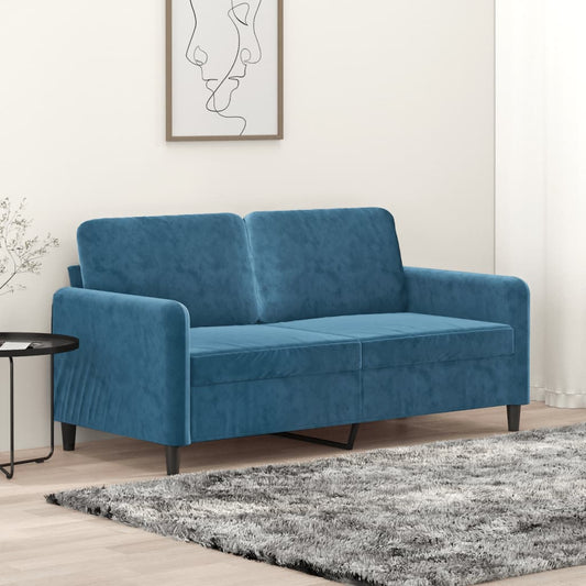 vidaXL Sofá de 2 plazas terciopelo azul 140 cm