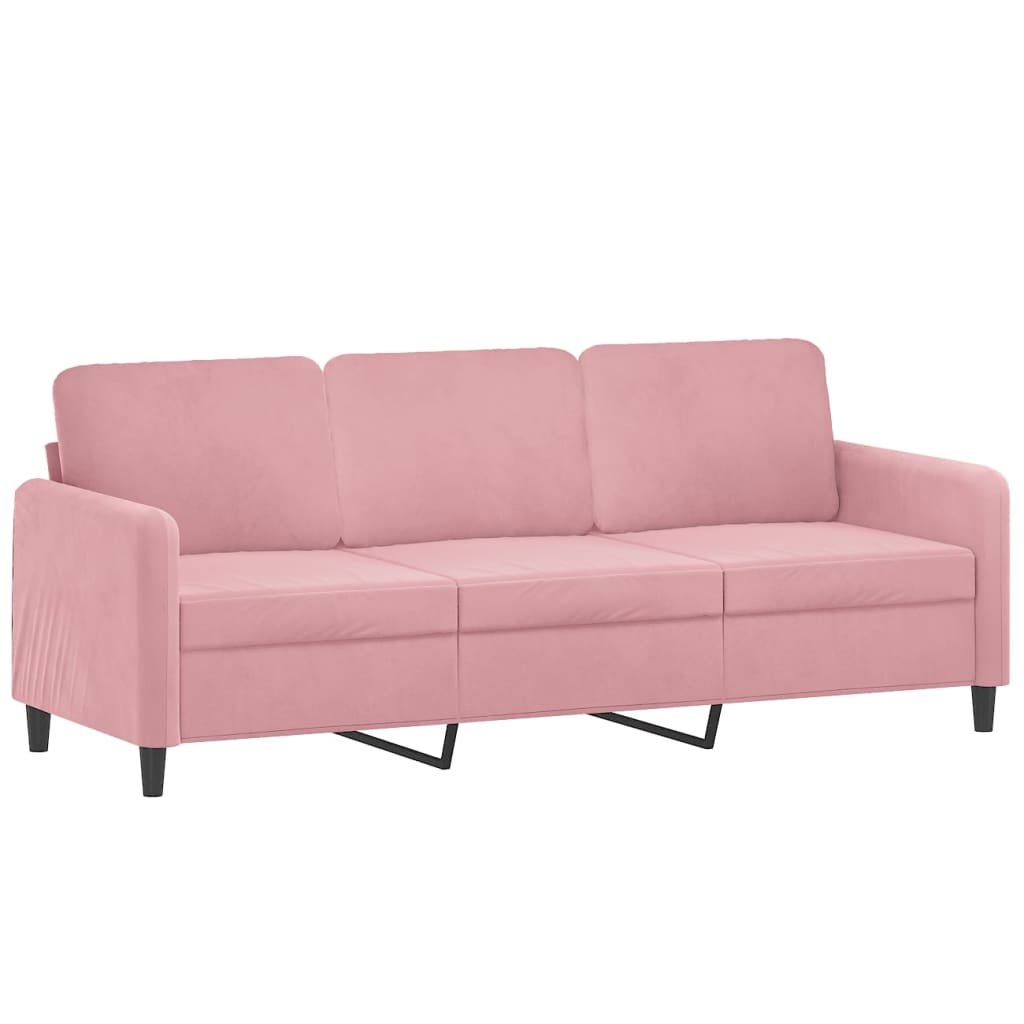 vidaXL Sofá de 3 plazas terciopelo rosa 180 cm