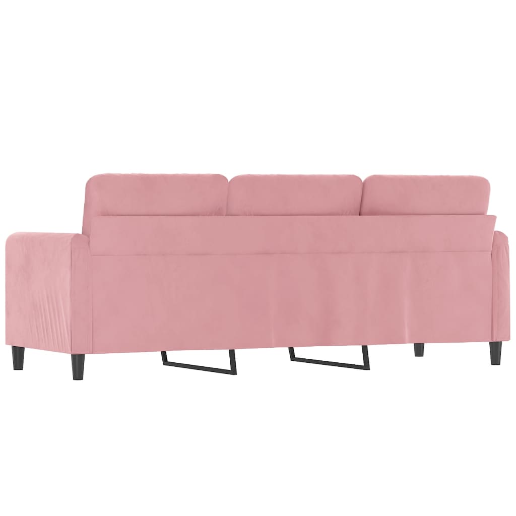 vidaXL Sofá de 3 plazas terciopelo rosa 180 cm