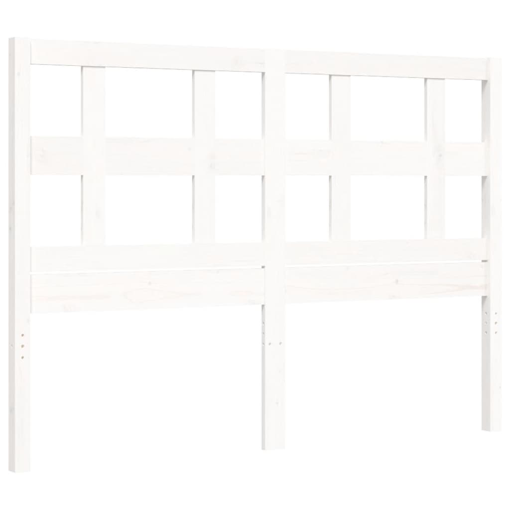 vidaXL Estructura de cama con cabecero madera maciza blanco 140x200 cm