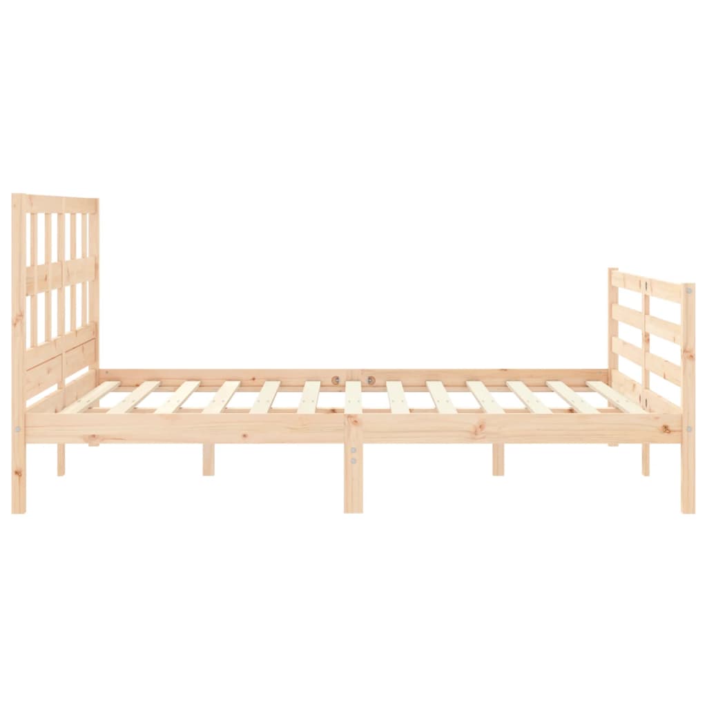 vidaXL Estructura de cama con cabecero madera maciza 160x200 cm