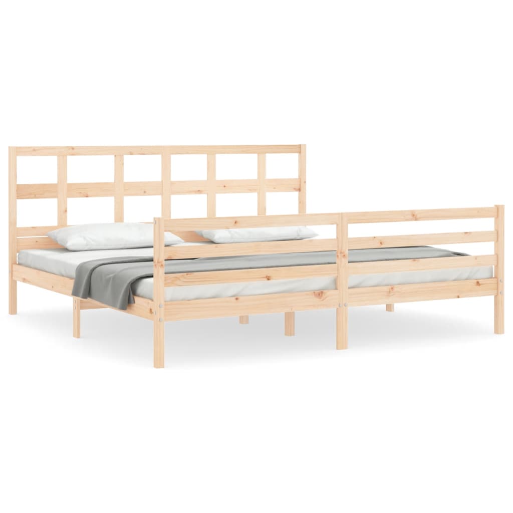 vidaXL Estructura de cama con cabecero madera maciza 200x200 cm