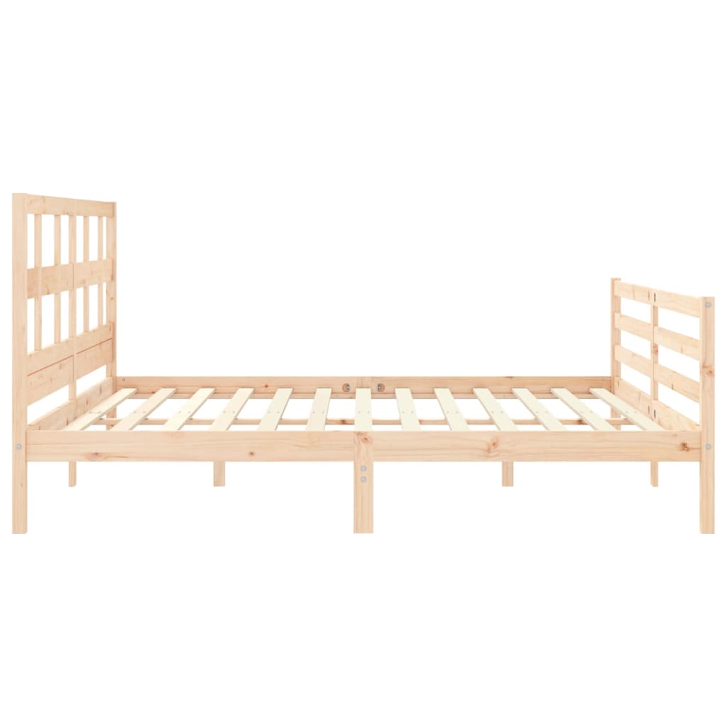 vidaXL Estructura de cama con cabecero madera maciza 200x200 cm