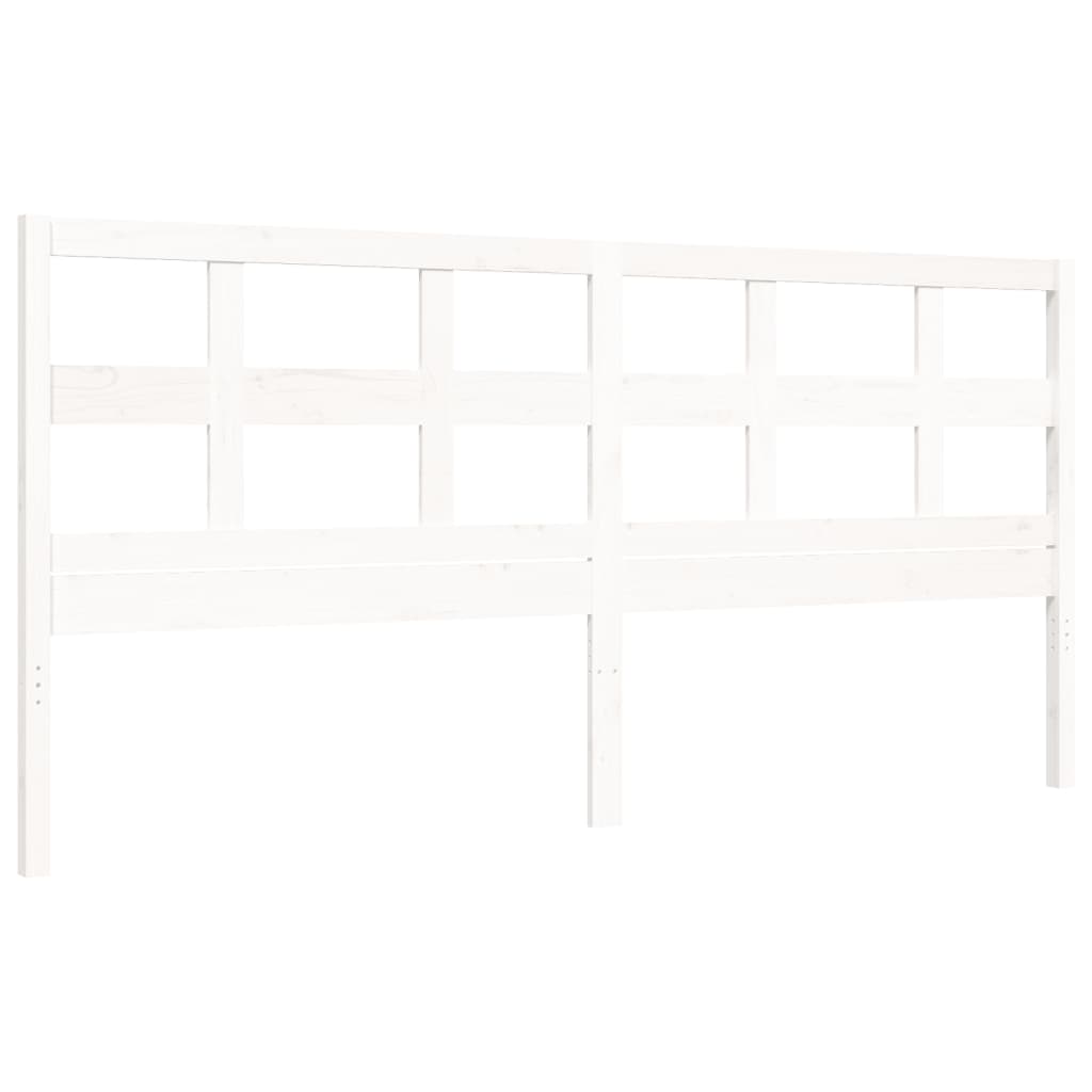 vidaXL Estructura de cama con cabecero madera maciza blanco 200x200 cm