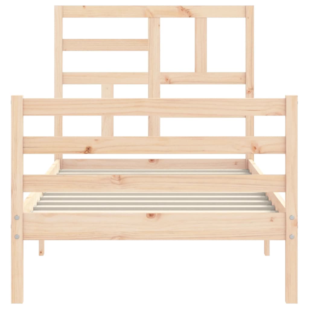 vidaXL Estructura de cama individual con cabecero madera maciza