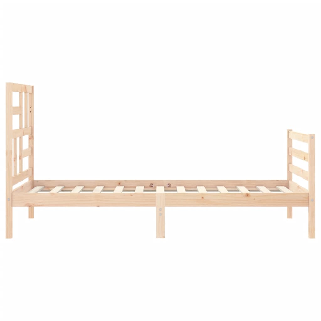 vidaXL Estructura de cama individual con cabecero madera maciza