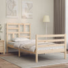 vidaXL Estructura de cama individual con cabecero madera maciza