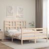 vidaXL Estructura de cama con cabecero madera maciza 140x190 cm