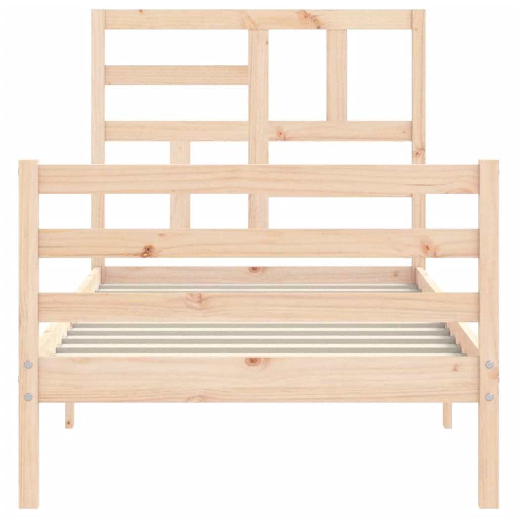 vidaXL Estructura de cama con cabecero madera maciza 100x200 cm