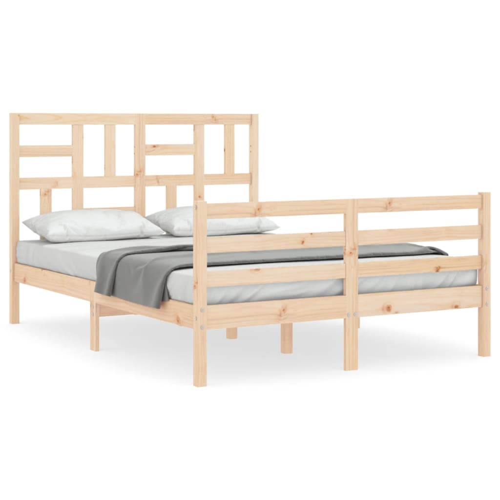 vidaXL Estructura de cama con cabecero madera maciza 120x200 cm