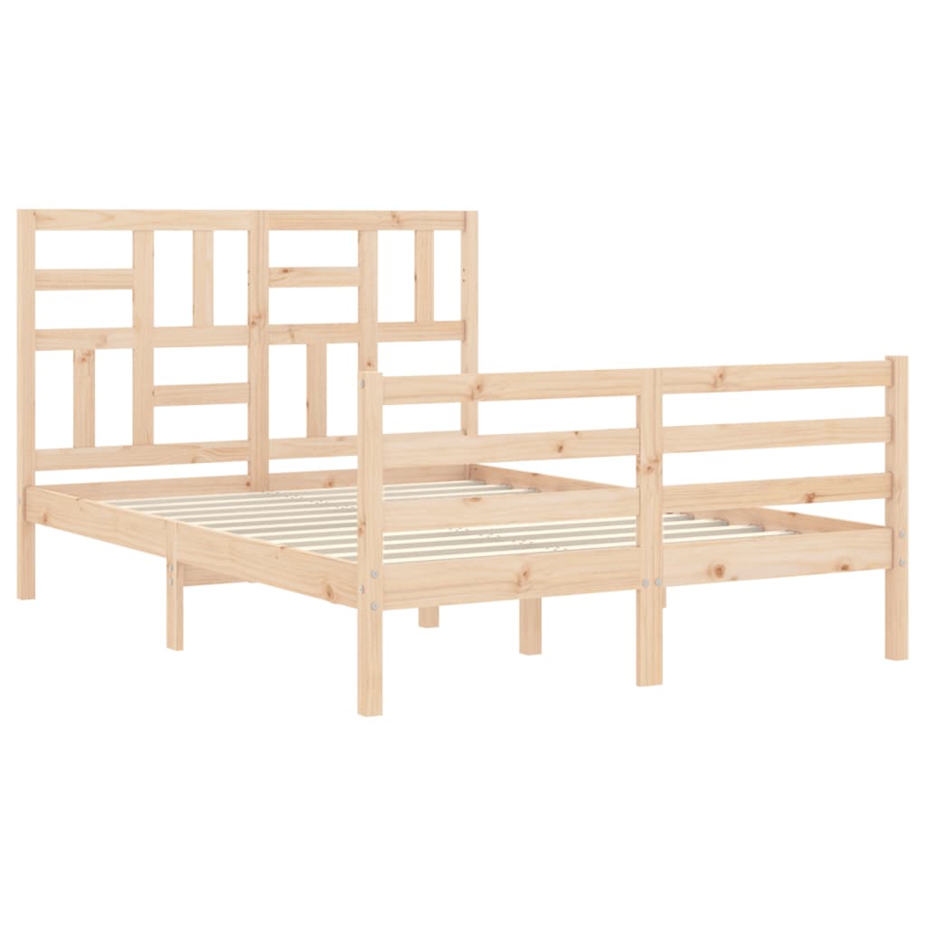 vidaXL Estructura de cama con cabecero madera maciza 120x200 cm