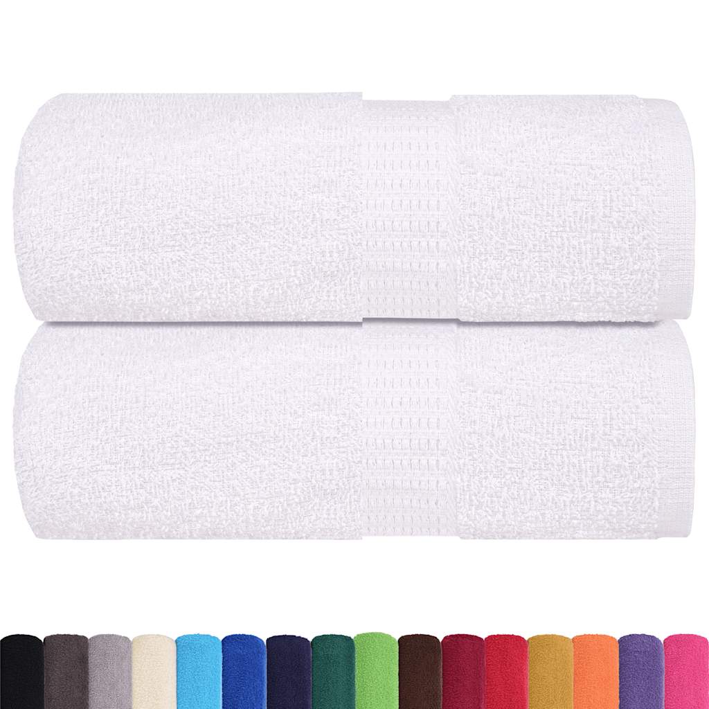 vidaXL Toallitas de baño 2 uds blanco 15x21 cm 360 gsm 100 % algodón