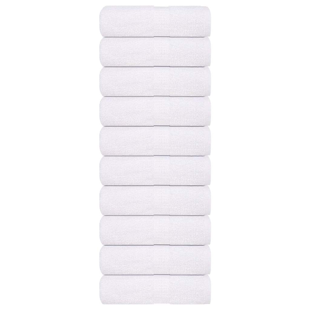 vidaXL Toallitas de baño 10 uds blanco 15x21 cm 360 gsm 100 % algodón