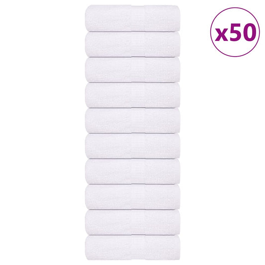 vidaXL Toallitas de baño 50 uds blanco 15x21 cm 360 gsm 100 % algodón