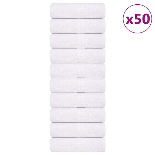 vidaXL Toallas de jabón 50 uds blanco 30x30 cm 360 gsm 100% algodón