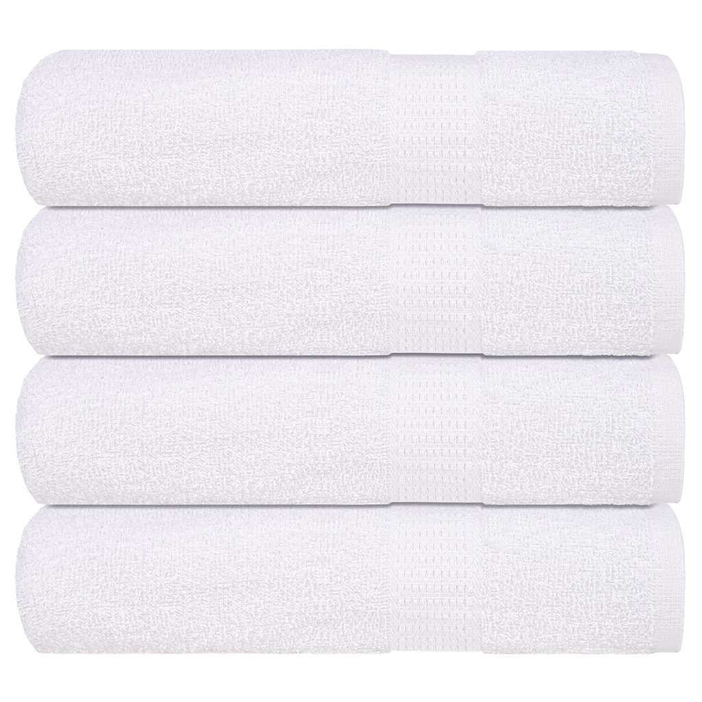 vidaXL Toallas de mano 4 piezas blanco 50x100 cm 360 g/m² 100% algodón