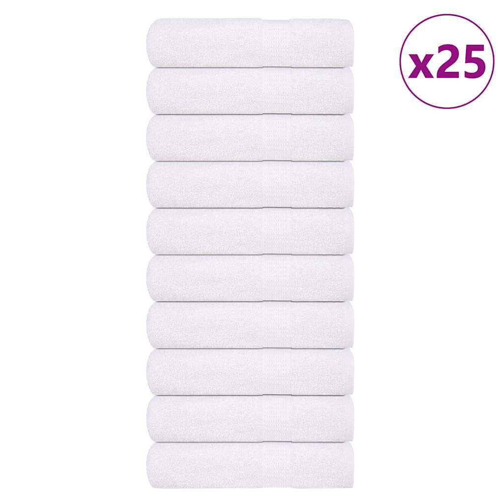 vidaXL Toallas de ducha 25 uds 100% algodón blanco 70x140 cm 360 gsm