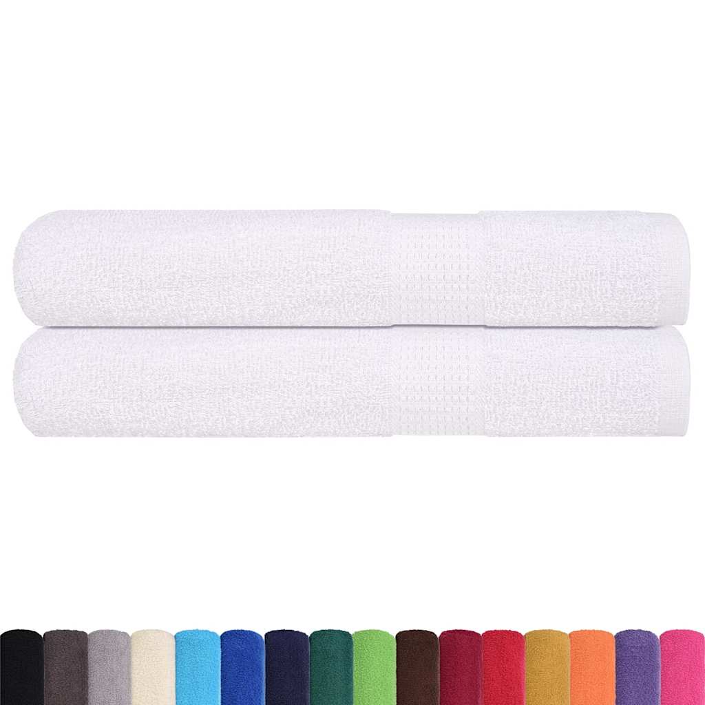 vidaXL Toallas 2 uds 100% algodón blanco 100x200 cm 600 gsm