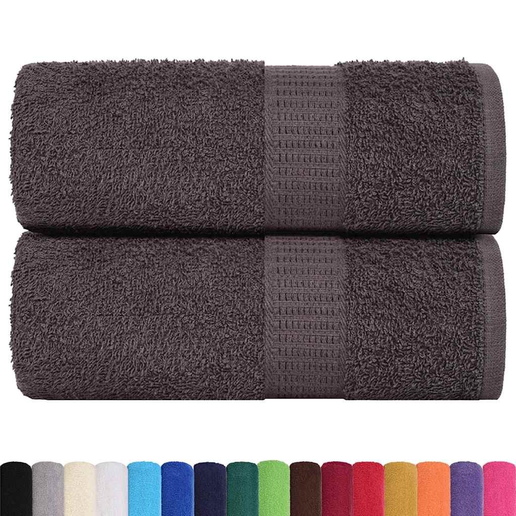 vidaXL Toallitas de baño 2 uds antracita 15x21 cm 360 gsm 100% algodón