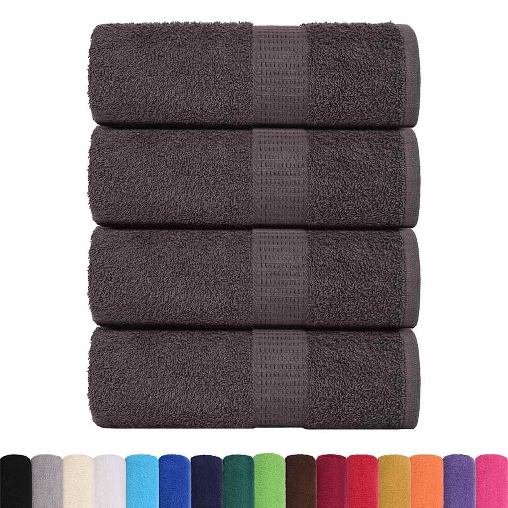 vidaXL Toallitas de baño 4 uds antracita 15x21 cm 360 gsm 100% algodón