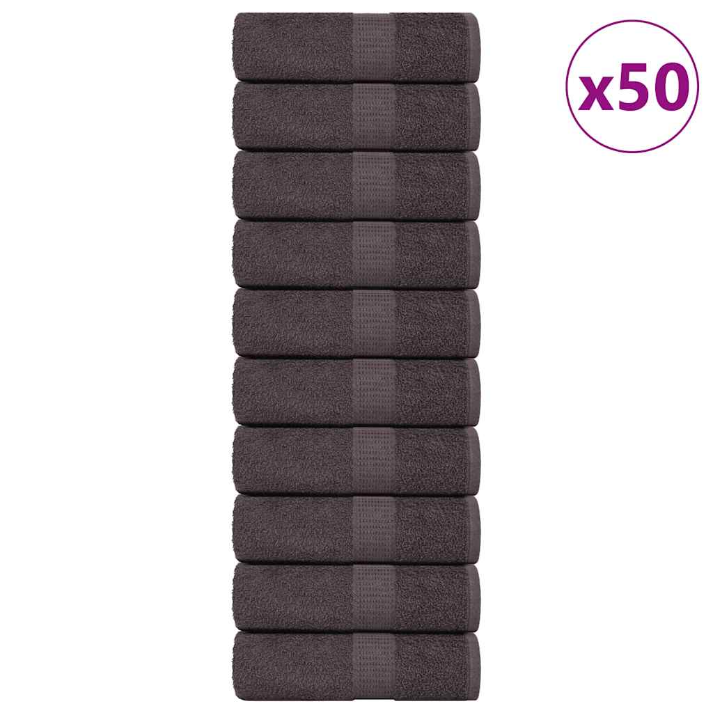 vidaXL Paños de baño 50 uds antracita 15x21 cm 360 gsm 100% algodón