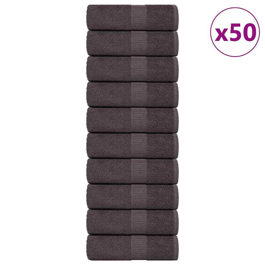 vidaXL Paños de baño 50 uds antracita 15x21 cm 360 gsm 100% algodón