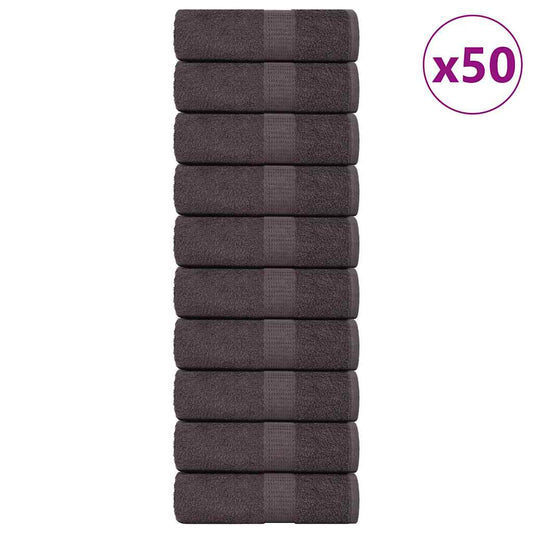 vidaXL Toallas de jabón 50 uds antracita 30x30 cm 360 gsm 100% algodón