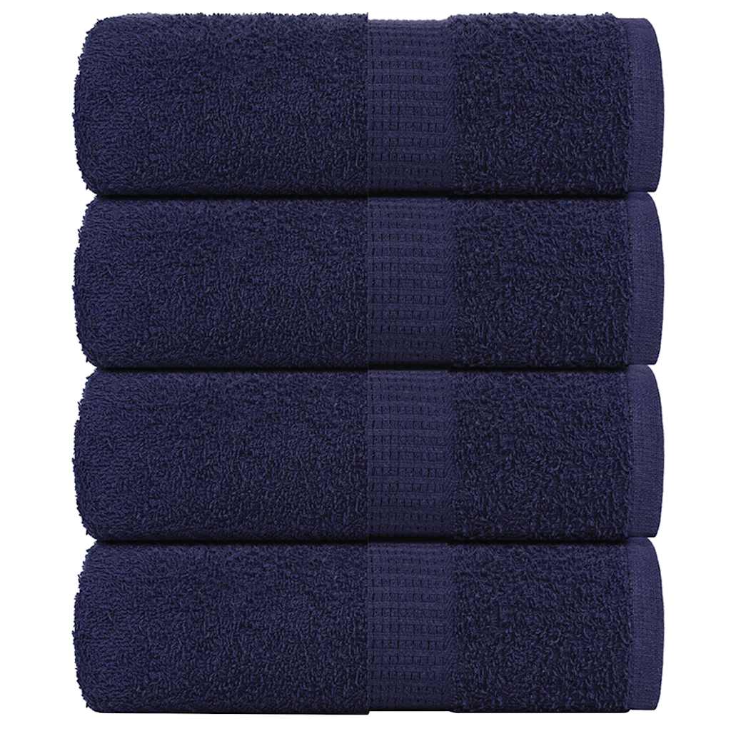 vidaXL Toallas de jabón 4 uds azul marino 30x30 cm 360gsm 100% algodón