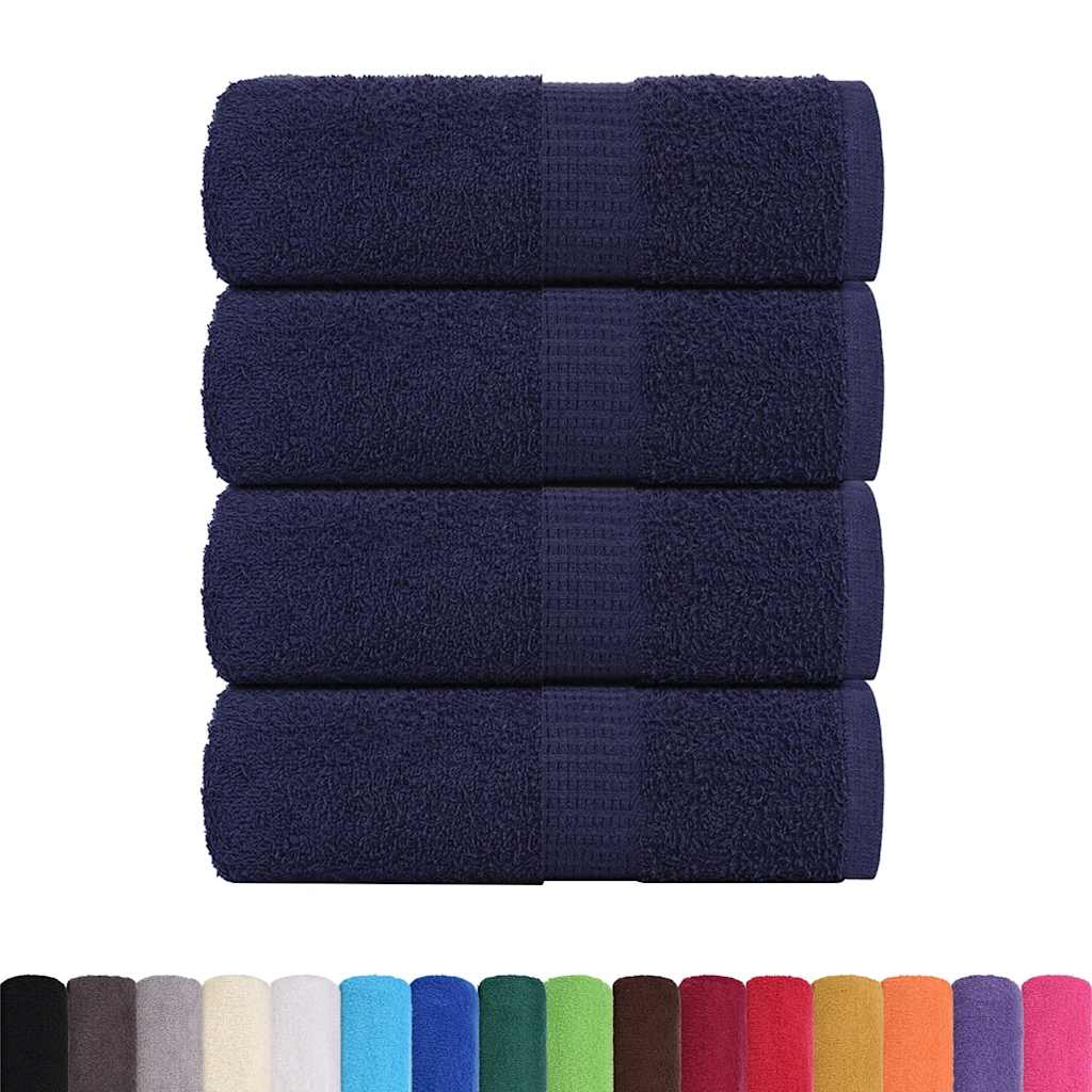 vidaXL Toallas de jabón 4 uds azul marino 30x30 cm 360gsm 100% algodón