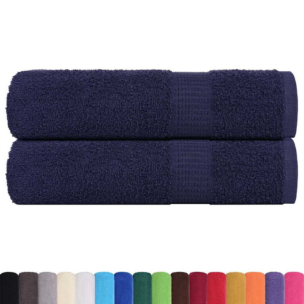 vidaXL Toallas de mano 2 uds azul marino 50x100cm 360gsm 100% algodón