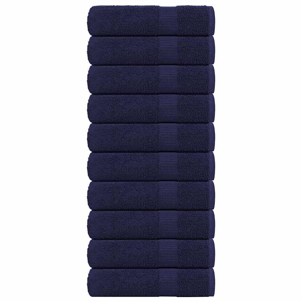 vidaXL Toallas de mano 10uds azul marino 50x100cm 360gsm 100% algodón