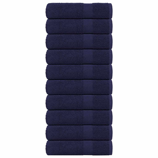 vidaXL Toallas de mano 10uds azul marino 50x100cm 360gsm 100% algodón