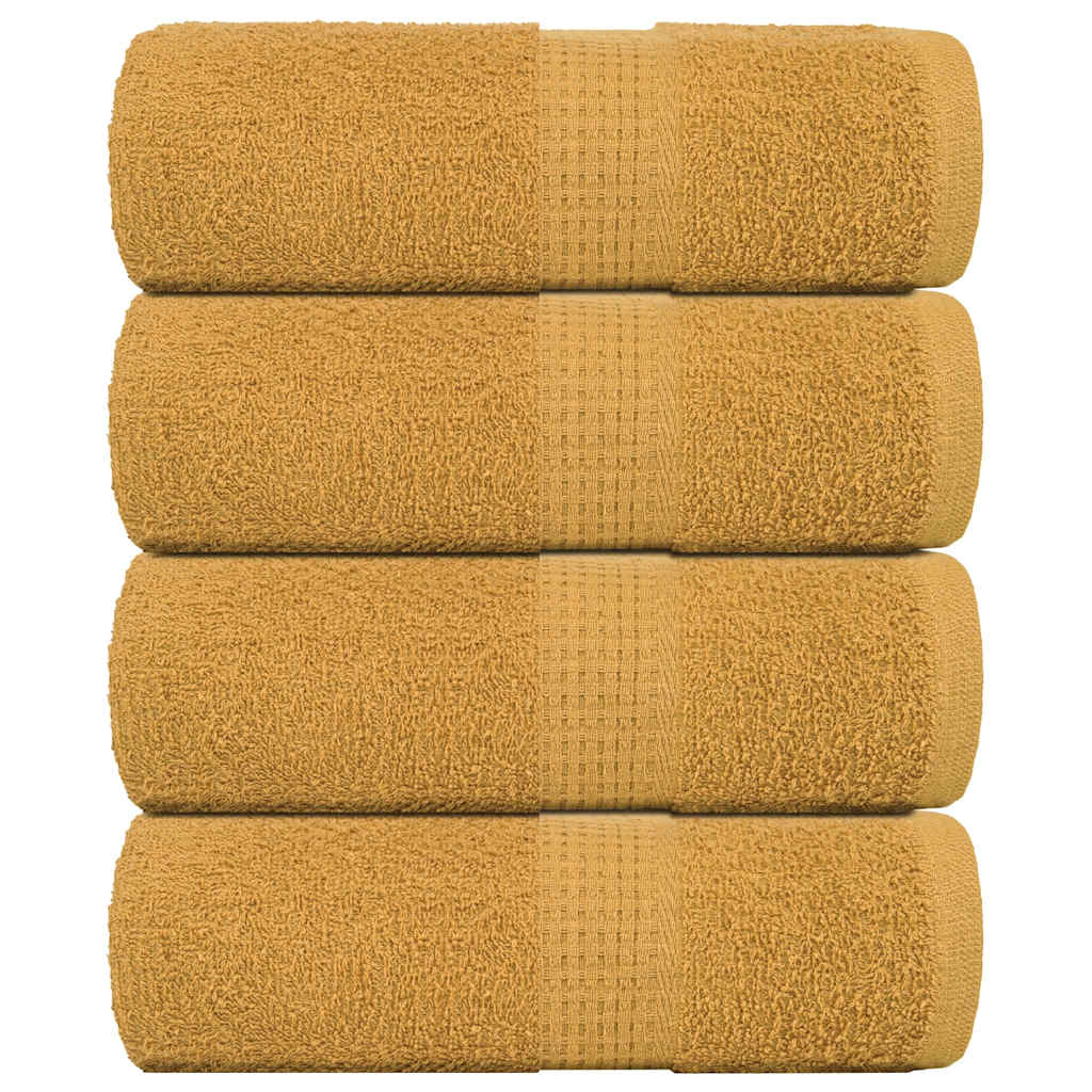 vidaXL Toallas 4 uds 100% algodón oro 30x30 cm 360 gsm