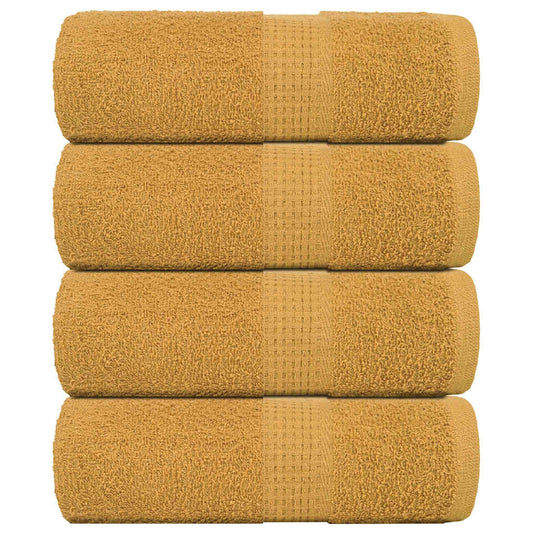 vidaXL Toallas 4 uds 100% algodón oro 30x30 cm 360 gsm