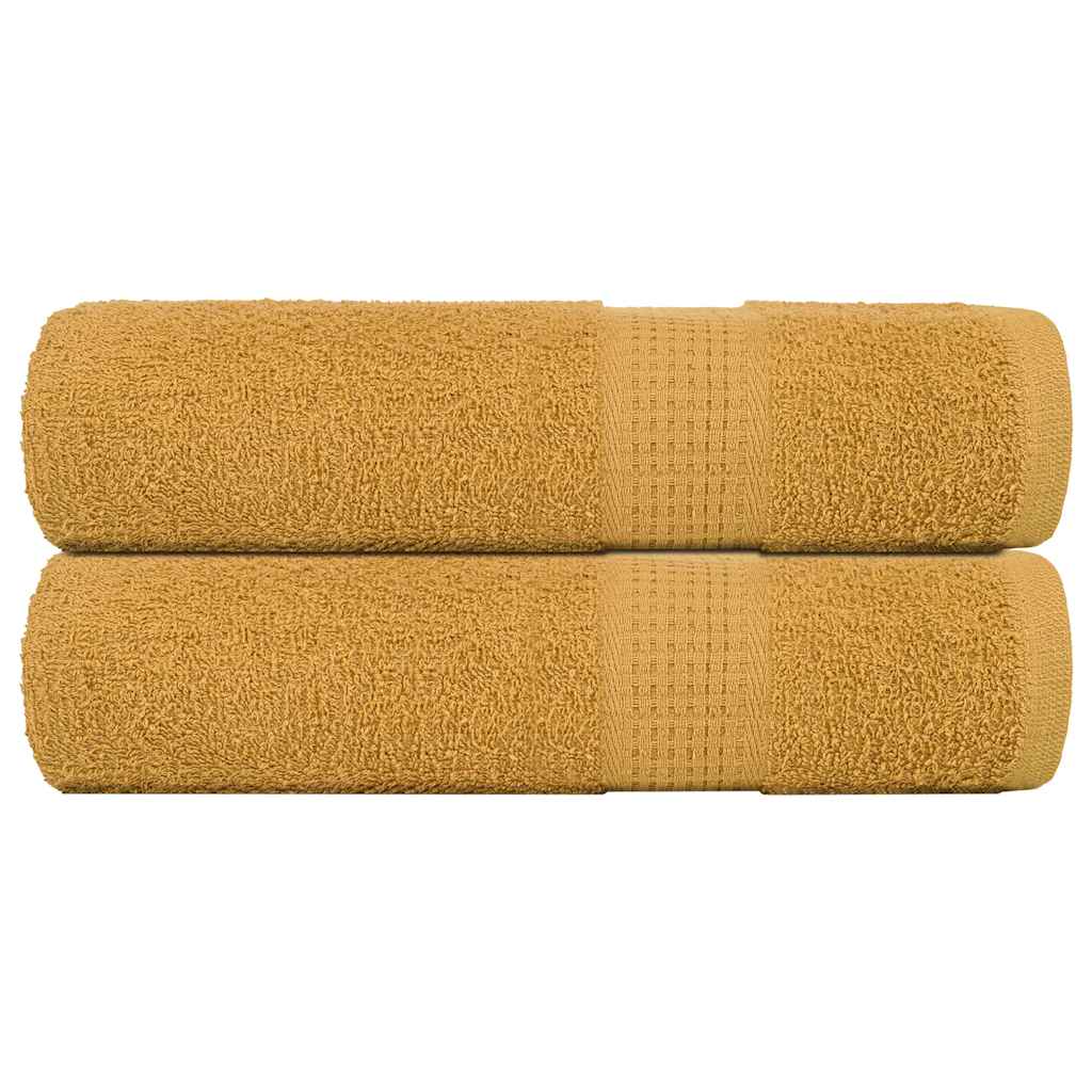 vidaXL Toallas de mano 2 uds 100% algodón oro 50x100 cm 360 gsm