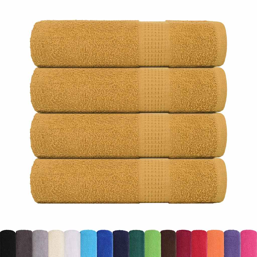 vidaXL Toallas de mano 4 uds oro 50x100 cm 360 gsm 100% algodón