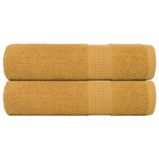 vidaXL Toallas de baño 2 uds oro 100x150 cm 360 gsm 100% algodón