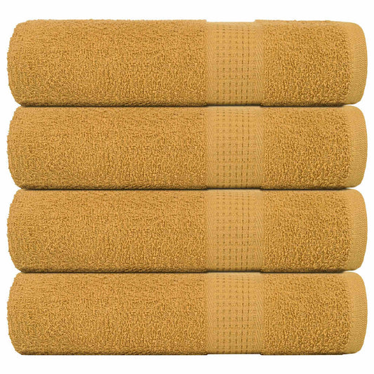 vidaXL Toallas de baño 4 uds oro 100x150 cm 360 gsm 100% algodón