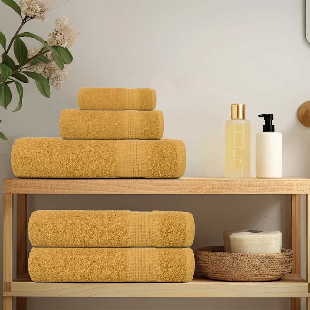 vidaXL Toallas de baño 4 uds oro 100x150 cm 360 gsm 100% algodón