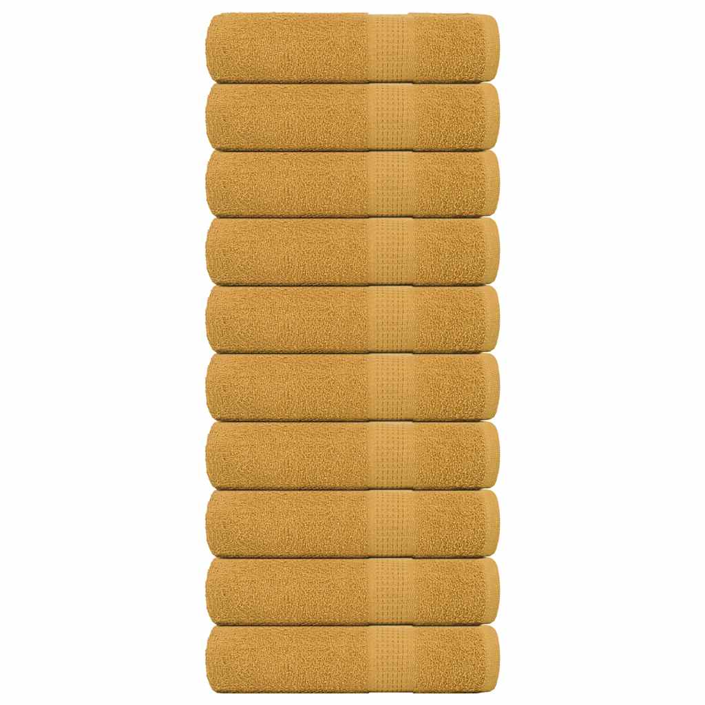 vidaXL Toallas de baño 10 uds oro 100x150 cm 360 gsm 100% algodón