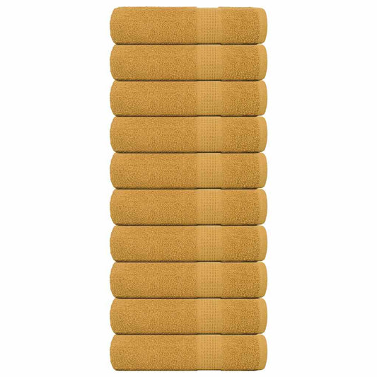 vidaXL Toallas de baño 10 uds oro 100x150 cm 360 gsm 100% algodón