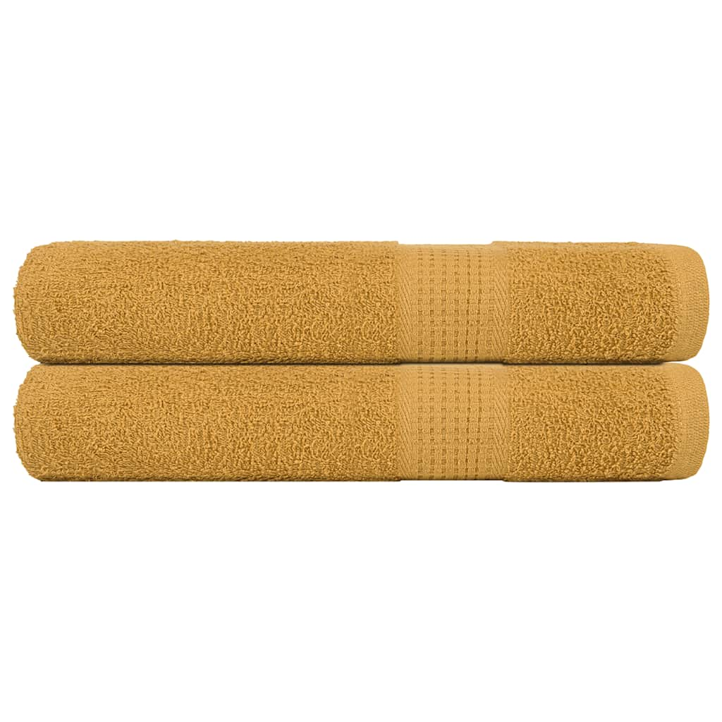 vidaXL Toallas de sauna 2 uds 100% algodón oro 80x200 cm 360 gsm