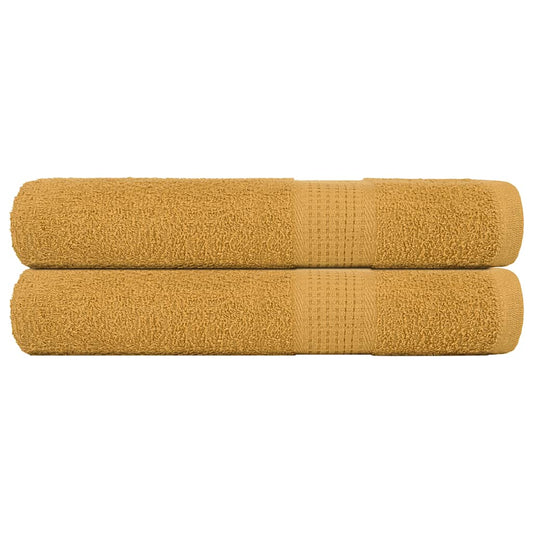 vidaXL Toallas de sauna 2 uds 100% algodón oro 80x200 cm 360 gsm