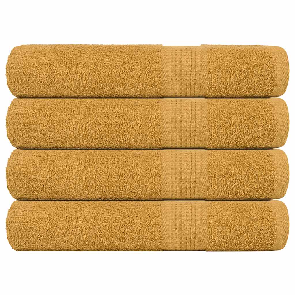 vidaXL Toallas de sauna 4 uds 100% algodón oro 80x200 cm 360 gsm